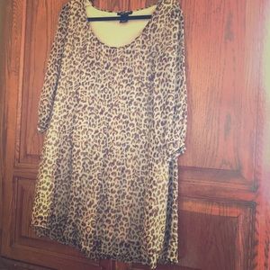 BcBG Leopard Print Chiffon Dress
